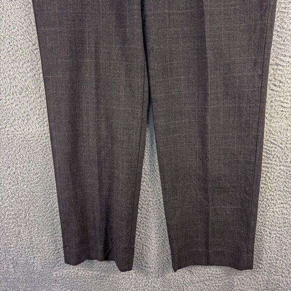 Banana Republic Dress Pants Men 34 Gray Windowpane Wool Slacks Office Work 34x31 - Picture 2 of 16